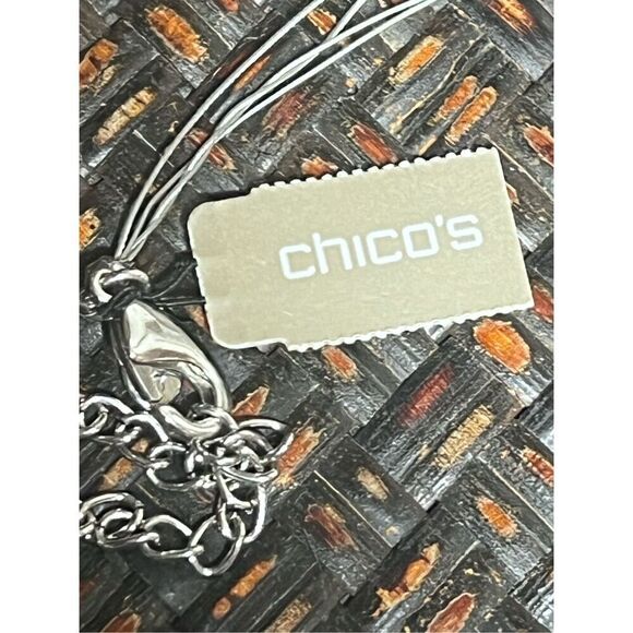 Chico's NWT Multi Strand White Stone and Rhinestone Necklace - Picture 4 of 4